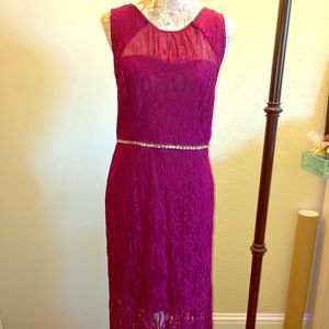 Hot pink/purple Maxi lace dress
